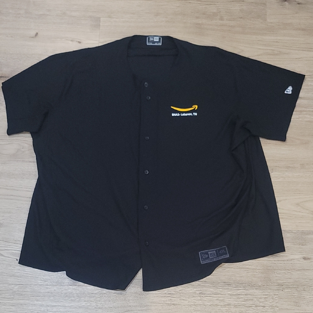 Amazon Employee Black Button-Up Short Sleeve Jersey 4XL by New Era